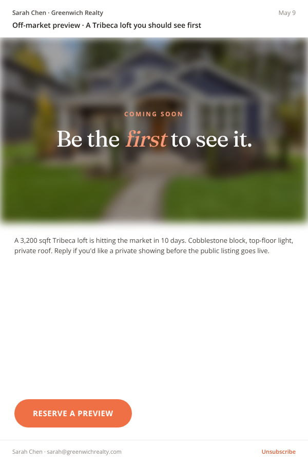 Coming Soon email blast template