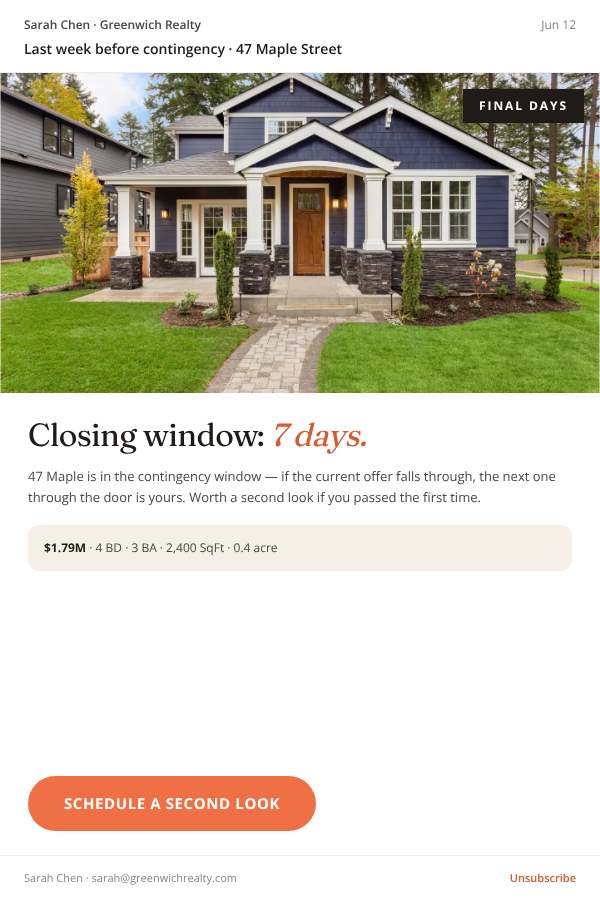 Last Chance email blast template