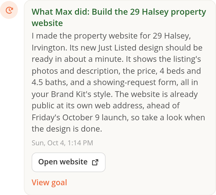 What Max did: Build the 29 Halsey property website